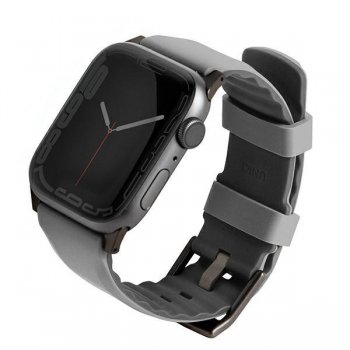 Uniq Pasek Linus Apple Watch Series 4/5/6/7/8/se/se2 38/40/41mm. Airosoft Silicone grey/chalk Grey