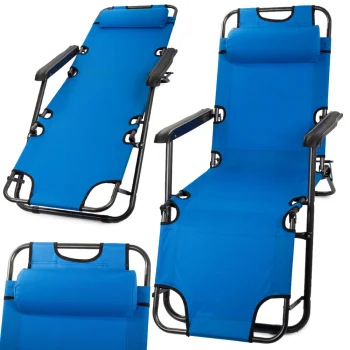 Folding Garden Lounger Zero Gravity 2-in-1, Blue