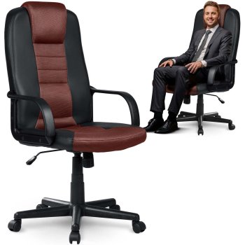 Ergonomic Office Chair Sofotel, High-Back Swivel Desk Chair, Black and Brown