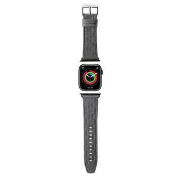 Karl Lagerfeld Saffiano Monogram siksniņa Apple Watch 42/44/45/49 mm - sudraba krāsā | strap for 42/44/45/49mm silver