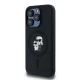 Karl Lagerfeld iPhone 15 Pro vāciņš Silicone Karl & Choupette MagSafe, melns