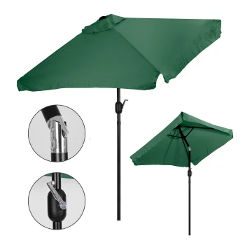 Multigarden SL-UM019 Taisnstūra dārza saulessargs ar kloķi 200x140 cm, zaļš