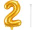 Folijas balons cipars 2 66cm dzimšanas dienas svinībām, zelta