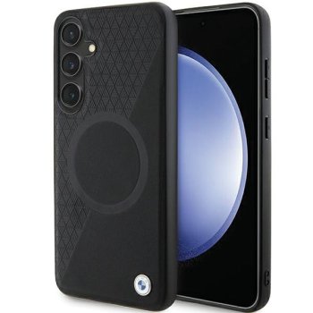 Samsung Galaxy S24+ Plus (SM-S926) BMW Leather Textured MagSafe Case Cover (BMHMS24M23RTPK), Black | Чехол...