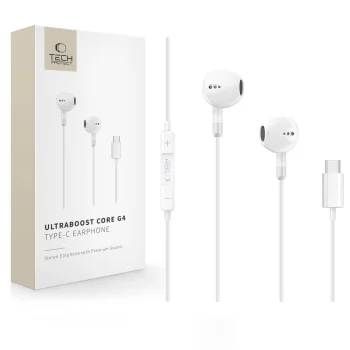 Tech-Protect Ultraboost Core G4 USB-C Wired Headphones - White