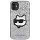 Чехол Karl Lagerfeld для iPhone 11 / XR Glitter Choupette Patch, серебристый
