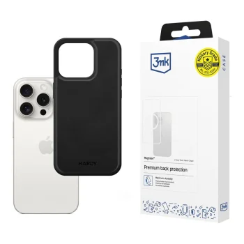 Чехол 3mk Hardy Silky Leather MagCase для Apple iPhone 15 Pro, Черный