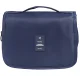 Travel toiletry bag with roll-up design, blue