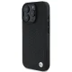 Чехол BMW для iPhone 16 Pro Max Signature Leather Diamond Metal Logo MagSafe, черный