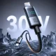 Joyroom S-A16 Pro USB-C uz Lightning kabelis 30W ar displeju 1.2m, melns