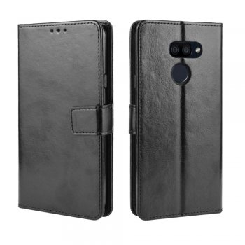 LG K40S Magnetic Leather Stand Wallet Case Cover, black | Telefona vāciņš māciņš apvalks