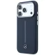 Mercedes Leather Semi Wrap Iconic Line MagSafe vāciņš iPhone 17 Pro, Navy Blue