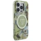 Guess Glitter Flowers Triangle Buttons MagSafe vāciņš iPhone 16 Pro Max, zaļš | Phone Case Cover