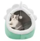 Pet Bed House with Cat Ears, Size L, Green