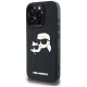 Karl Lagerfeld HC 3D Gumijas Double Heads iPhone 16 Pro Max vāciņš - Melns | Rubber Case Black