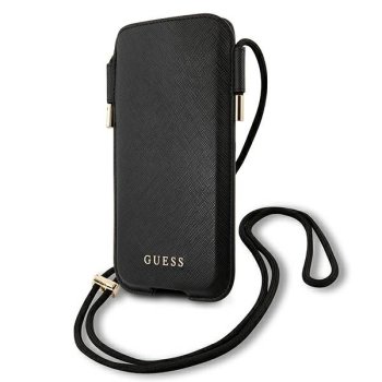 Guess Saffiano viedtālruņa somiņa 6.1" Melna
