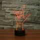 3D LED ночник Рука V-знак, RGB