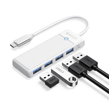 Orico PAPW4A-C3 USB centrmezgls 4x USB-A 3.0, 1m, balts