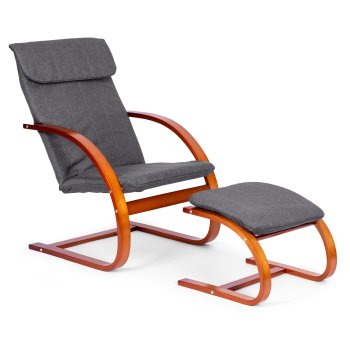 Кресло-качалка с подставкой для ног ModernHome для гостиной,...