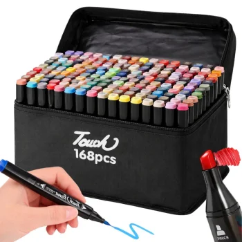 Touch Alcohol Markers Set 168 Pcs Double-Sided Pens with Case