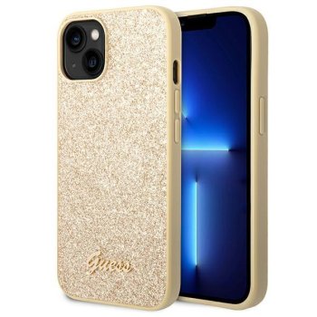 Guess Glitter Script Case for iPhone 14 Plus / 15 Plus Gold