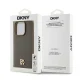 Чехол DKNY Leather Pattern Metal Logo MagSafe для iPhone 14 Pro Max, коричневый
