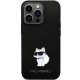 Karl Lagerfeld iPhone 14 Pro vāciņš Silicone Choupette Metal Pin, melns