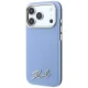 Чехол Karl Lagerfeld Saffiano Small Script MagSafe для iPhone 17/18 Pro Max, голубой