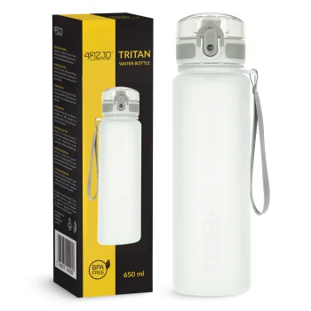 Sporta ūdens pudele 4FIZJO 650 ml, pelēka
