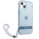 Чехол Guess Translucent Strap для iPhone 13 с ремешком, синий