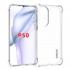 Huawei P50 ENKAY Anti-slip Strip Design Thickened 4 Corners Flexible TPU Cover Case , Transparent