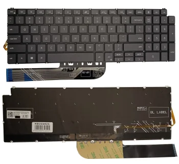 Dell Inspiron 5584 / 5590 / 5593 klaviatūra ar apgaismojumu, US, pelēka