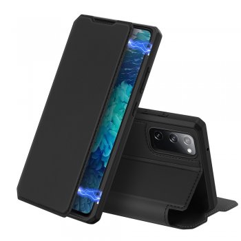 Samsung Galaxy S20 FE / S20 Lite DUX DUCIS Skin X Leather Cell Phone Case Cover, Black | Telefona Vāciņš Maciņš Apvalks Grāmatiņa