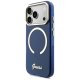 Guess IML Script Metal MagSafe magnētiskais vāciņš iPhone 17 Pro Max – zils | Phone Case Cover