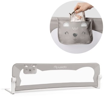 Nukido Защитный Барьер, Бортик для Кровати, 150х42 см, Серый