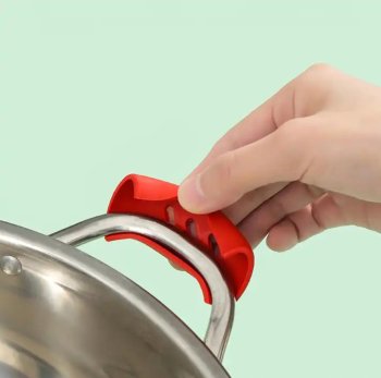 Защитные чехлы на ручки кастрюль, 2 шт., силикон, красные