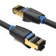 CAT8 tīkla kabelis Vention IKABK 8m 40Gbps Melns
