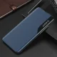 Atverams vāciņš iPhone 16e / 17e ar statīva funkciju Eco Leather View Case, zils