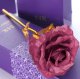 Mužīgā Zelta Roze ar Violetām Ziedlapiņām Dāvana Dekors | Gold Rose