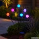 Solārās dārza lampiņas bumbiņas RGB, 2 gab. (katrā 6 LED), 70 cm