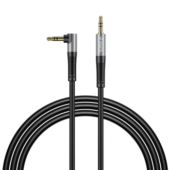 Orico AXW 3.5 mm mini jack audio kabelis 2 m, leņķa spraudnis, melns