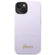 Чехол Guess для iPhone 14 Silicone Vintage Gold Logo, фиолетовый