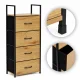 Kumode ar 4 auduma atvilktnēm ModernHome, 40.5 x 24 x 101.5 cm