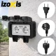Двойная уличная розетка Izoxis накладная IP66 16A