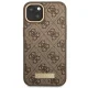 Guess 4G Logo Plate MagSafe Case for Apple iPhone 14 Plus, Brown