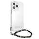 Guess Pearl caurspīdīgs vāciņš iPhone 13 Pro / 13 ar pērļu piekariņu
