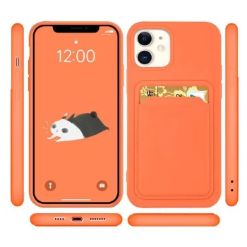 Силиконовый чехол Card Case для Samsung Galaxy A73 с карманом для карт,...
