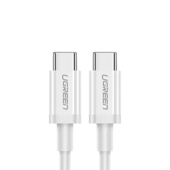 Кабель Ugreen USB-C на USB-C 1м, PD QC AFC, 60W, Белый