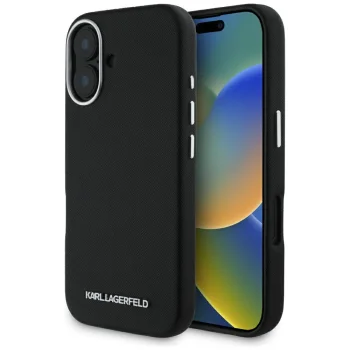 Karl Lagerfeld Saffiano MagSafe vāciņš iPhone 16 - Melns