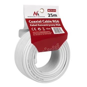 Koaksiālais antenas kabelis Maclean MCTV-574 RG6 1.0CCS, 25m